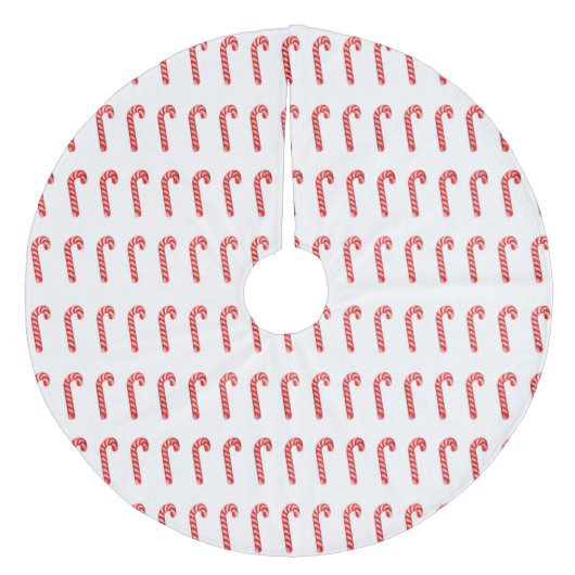Candy Canes Weihnachtsbaumrock Fleece Weihnachtsbaumdecke (Vorderseite)