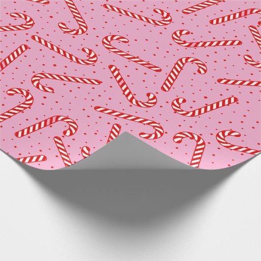 Candy Canes Weihnachtsdesign Geschenkpapier (Ecke)