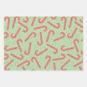 Candy Canes Weihnachtsdesign Geschenkpapier Set (Vorderseite 3)
