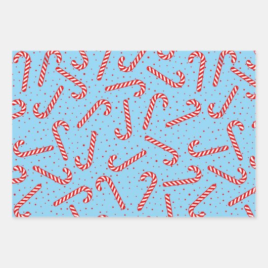 Candy Canes Weihnachtsdesign Geschenkpapier Set (Vorderseite 2)