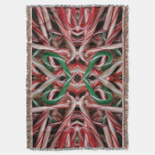 Candy Canes Weihnachtsfeiertag Weiß Grün und Rot Decke (Vorderseite Vertikal)