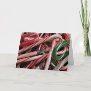 Candy Canes Weihnachtsfeiertag Weiß Grün und Rot Feiertagskarte