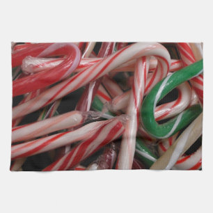 Candy Canes Weihnachtsfeiertag Weiß Grün und Rot Geschirrtuch
