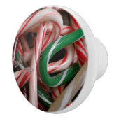 Candy Canes Weihnachtsfeiertag Weiß Grün und Rot Keramikknauf (Rechts)