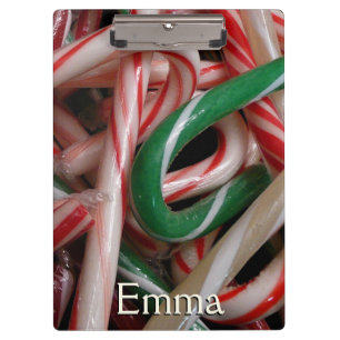 Candy Canes Weihnachtsfeiertag Weiß Grün und Rot Klemmbrett