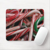 Candy Canes Weihnachtsfeiertag Weiß Grün und Rot Mousepad (Mit Mouse)