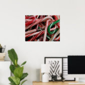 Candy Canes Weihnachtsfeiertag Weiß Grün und Rot Poster (Heimbüro)