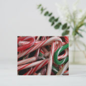 Candy Canes Weihnachtsfeiertag Weiß Grün und Rot Postkarte (Stehend Vorderseite)