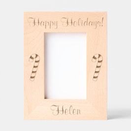 Candy Canes Weihnachtsfeiertage Laser Geätzte Rahmen