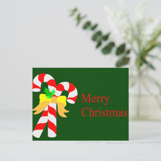 Candy Canes Weihnachtskarte Feiertagspostkarte (Stehend Vorderseite)