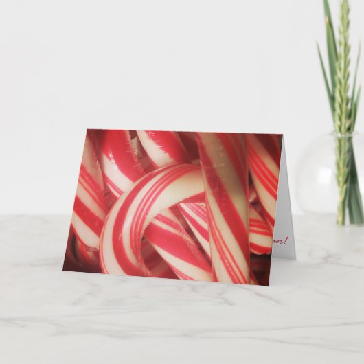 „Candy Canes" Weihnachtskarte Karte (Vorderseite)