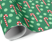 Candy Canes Weihnachtswrapping Paper Geschenkpapier (Rolleneckpunkt)