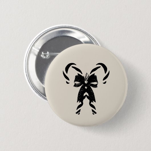 Candy Canes with Pine Needles & Bow Button (Vorne & Hinten)