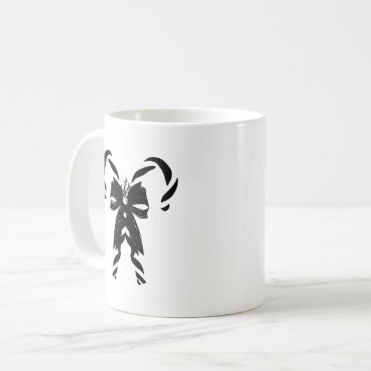Candy Canes with Pine Needles & Bow Kaffeetasse (Vorderseite Links)
