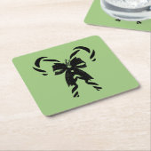 Candy Canes with Pine Needles & Bow Rechteckiger Pappuntersetzer (angewinkelt)