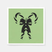 Candy Canes with Pine Needles & Bow Serviette (Vorderseite)