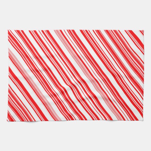 Candy Canes Xmas Red White Holiday 4Lyn Handtuch (Horizontal)