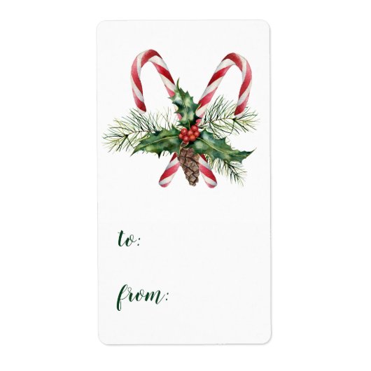 Candy Canes zu Weihnachts-Geschenketiketten (Vorne)