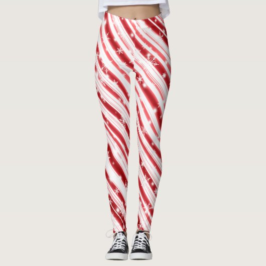 Candy Canon mit Sternen und Schneeflocken Leggings (Vorderseite)