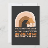 Candy Cap Can Song mit Regenbogen und Mushrooms T- Einladung (Vorderseite)