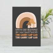 Candy Cap Can Song mit Regenbogen und Mushrooms T- Einladung (Stehend Vorderseite)