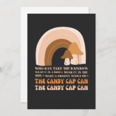 Candy Cap Can Song mit Regenbogen und Mushrooms T- Einladung (Vorne/Hinten)