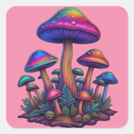 Candy Caps Quadratischer Aufkleber (Vorderseite)
