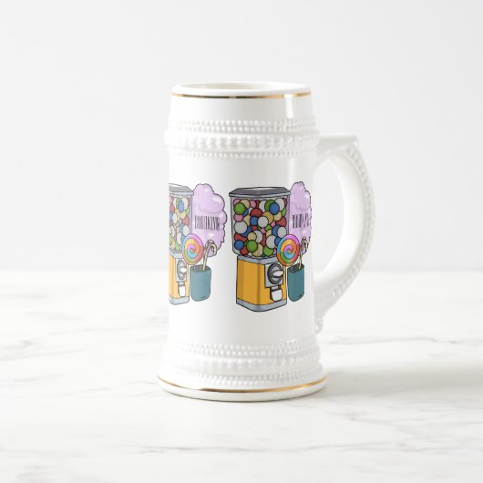 Candy Cartoon Illustration Bierglas (VorderseiteRechts)