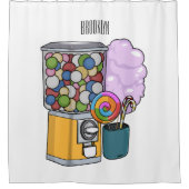 Candy Cartoon Illustration Duschvorhang (Vorderseite)