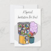 Candy Cartoon Illustration Einladung (Rückseite)