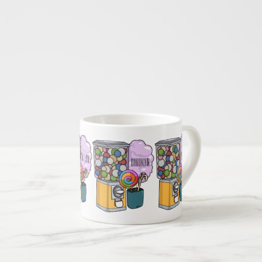 Candy Cartoon Illustration Espressotasse (Vorderseite Rechts)