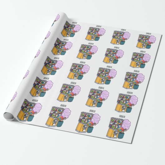 Candy Cartoon Illustration Geschenkpapier (Ungerollt)