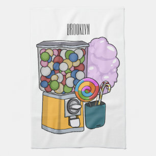 Candy Cartoon Illustration Geschirrtuch