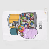 Candy Cartoon Illustration Golfhandtuch (Horizontal)