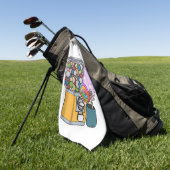 Candy Cartoon Illustration Golfhandtuch (Gras)