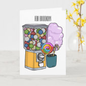 Candy Cartoon Illustration Karte (Gelbe Blume)