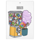 Candy Cartoon Illustration Klemmbrett (Rückseite)