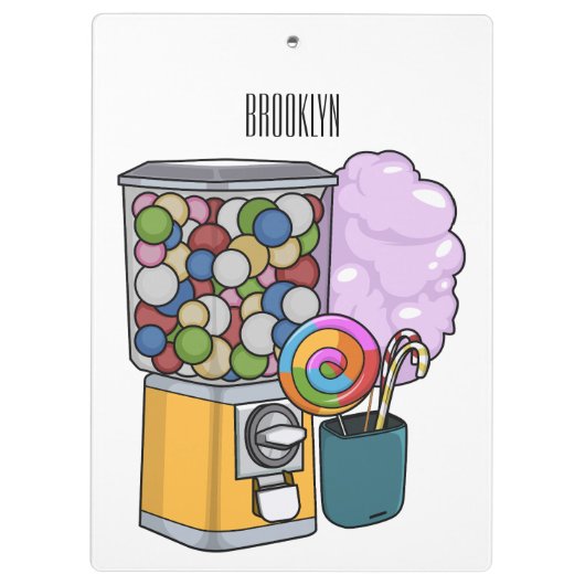 Candy Cartoon Illustration Klemmbrett (Rückseite)