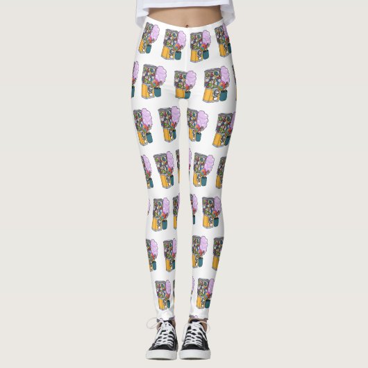 Candy Cartoon Illustration Leggings (Vorderseite)