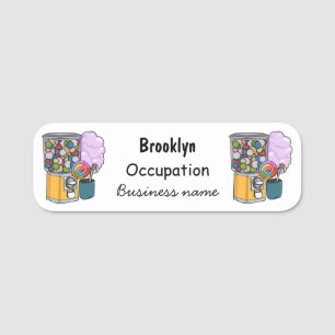 Candy Cartoon Illustration Namensschild