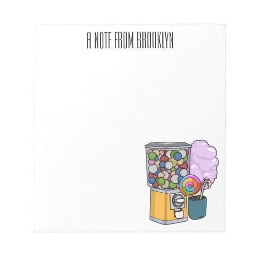 Candy Cartoon Illustration Notizblock (Vorderseite)