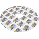 Candy Cartoon Illustration Polyester Weihnachtsbaumdecke (Schrägansicht)