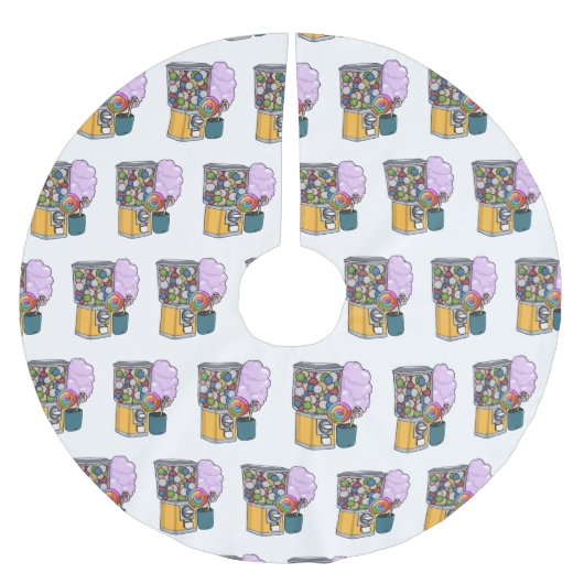 Candy Cartoon Illustration Polyester Weihnachtsbaumdecke (Vorderseite)