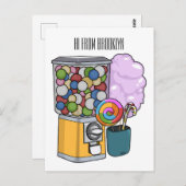 Candy Cartoon Illustration Postkarte (Vorne/Hinten)