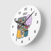 Candy Cartoon Illustration Runde Wanduhr (Winkel)