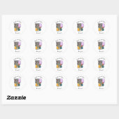 Candy Cartoon Illustration Runder Aufkleber (Blatt)