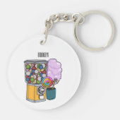 Candy Cartoon Illustration Schlüsselanhänger (Rückseite)