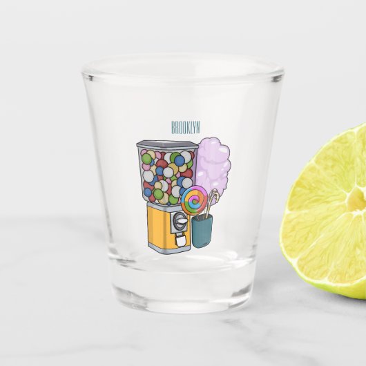 Candy Cartoon Illustration Schnapsglas (Vorderseite)