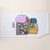 Candy Cartoon Illustration Strandtuch (Vorderseite)