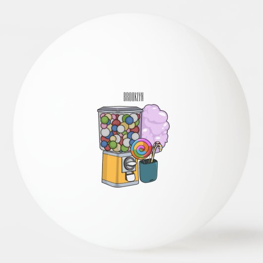 Candy Cartoon Illustration Tischtennisball (Vorderseite)